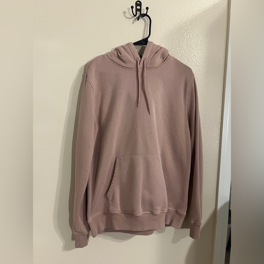 H&M Men's Dusty Pink & cream Hoodie Sweater